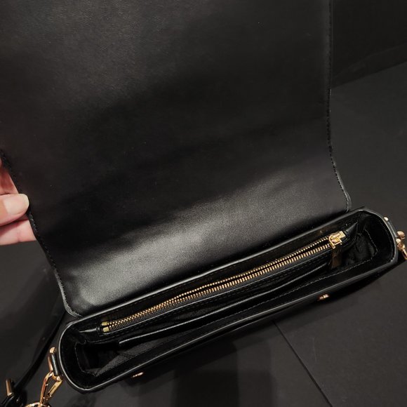 Michael Kors Crocodile-embossed Jet Set Small Full Flap Crossbody Black - Picture 3 of 4